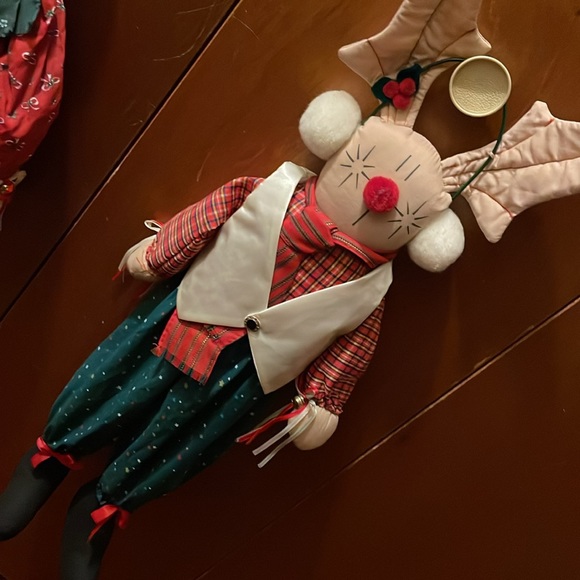 Vintage House of Lloyd Fabric Christmas Hanging Reindeer Set of 2 - Picture 2 of 3